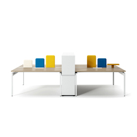 Bureau modulaire moderne de style européen Bureau d'ordinateur Poste de travail convertible 2 4 6 personnes de haute qualité pour le personnel