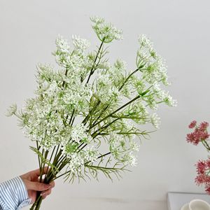 Fleur artificielle en dentelle à 5 branches, haute simulation, en plastique, pour décoration intérieure et accessoire de photographie de mariage - Product Image 3