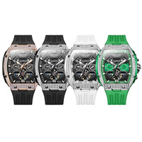 Herren Weinfass Vollautomatische Mechanische Uhr Luxus Sport Wasserdichte Herren Armbanduhr Analog Tourbillon Uhr