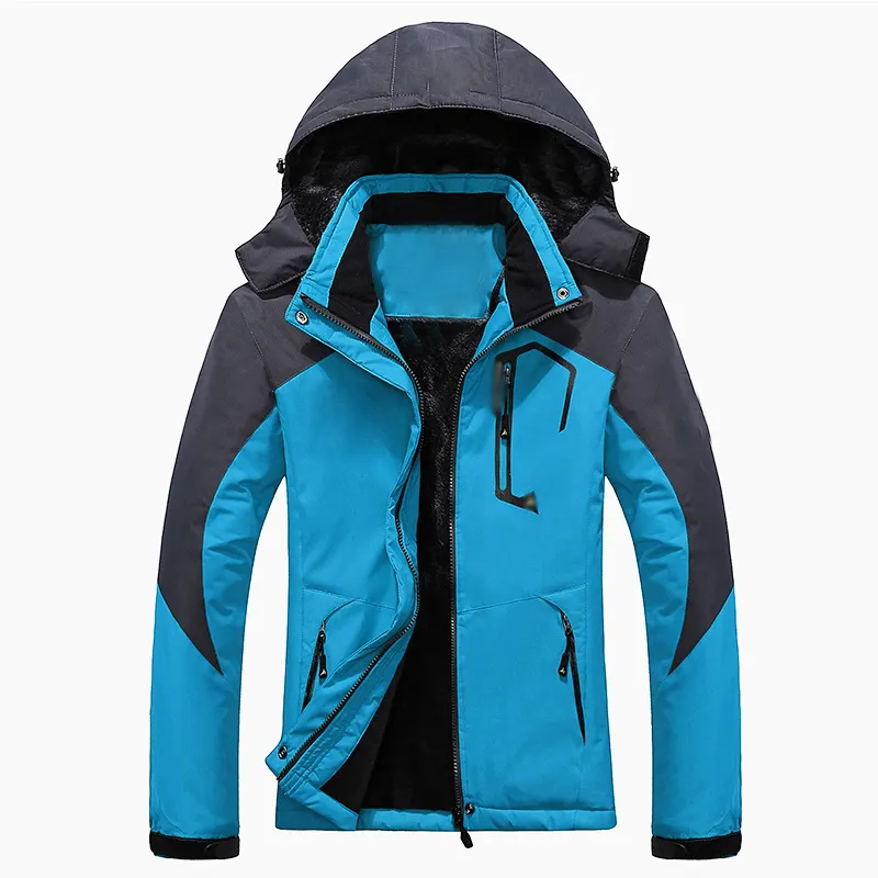 クライミングウェアプラスサイズメンズジャケット分離可能なフード付き冬防風フグジッパー登山メンズコート