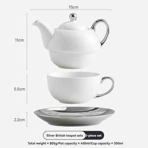 ชุดกาน้ำชาเซรามิคราคาประหยัด ชุดน้ำชาสำหรับจิบชายามบ่าย ถ้วยกาแฟ ดีไซน์หรูหราเบาๆ สำหรับแม่และลูก - Product Image 6