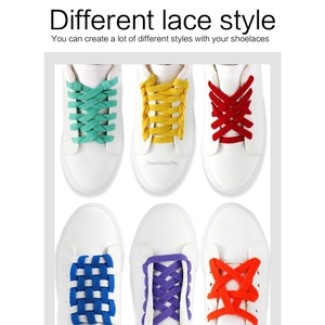 Lacci Piatti Neri e Bianchi da 8mm di Larghezza per Scarpe da Ginnastica e Sportive, per Bambini e Adulti - Product Image 5