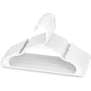 YIKAI Langlebig und Schlank Raum Saving Kerb Weiß Kunststoff Kleiderbügel für Kleidung