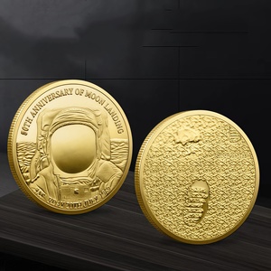 Pièce commémorative de l'atterrissage de la lune de l'Apollo 11, motif du premier homme, pièce de défi, argent plaqué argent américain, souvenir de la <span class=keywords><strong>mission</strong></span> historique - Product Image 1