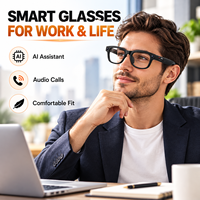 Lunettes Intelligentes IA avec Caméra 800W, Enregistrement Photo et Vidéo, Traduction IA, Assistant Vocal, Transfert WiFi, Étui de Recharge 3600mAh