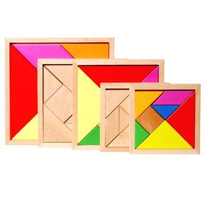 Jeu de puzzle 3D Tangram en bois classique à personnaliser, blocs d'empilage intelligents, jouet éducatif pour enfants unisexe - Product Image 2