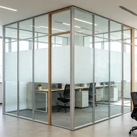 Cloison en verre commercial à installation rapide, cloison en verre trempé, séparateur de bureau, atelier pour hôpital et centre commercial