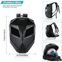 Crelander LED Knight 背包 18L 硬壳应用程序控制摩托车头盔包