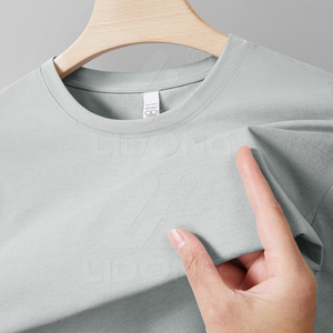Hot Selling Personalized Plain Round Neck T-shirt Drying Fit Polyester Printed <b>Men</b> Blouse Tee Shirts With logo Customize - Product Image 2