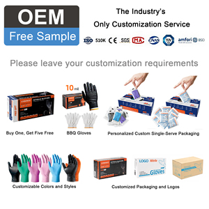 Guanti Monouso in Nitrile Sintetico <span class=keywords><strong>Blu</strong></span> da 4,5g, Confezione da Count Pack, Grado Alimentare, Antiscivolo per Manipolazione di Carne Grassa e Catering - Product Image 5