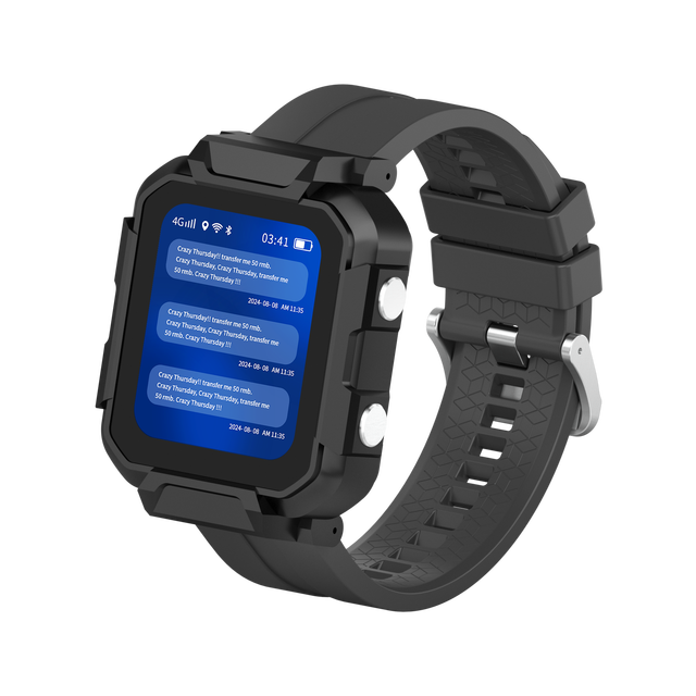 Android 8.1 Rugged 4G GPS Watch IP68 Waterproof Industrial Safety Tracker for Mining Construction Workers