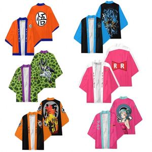 21 Estilos SPY DRAGON BAII Goku Vegeta Buu Camisetas Unisex de Manga Tres Cuartos, Kimono Haori, Capa, Camiseta de Anime para Hombre - Product Image 1