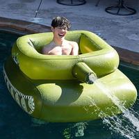 Bouée gonflable en forme de réservoir avec fonction de pulvérisation d'eau, jouet flottant pour enfants et adultes - Coussin d'air en PVC écologique pour jeux de piscine