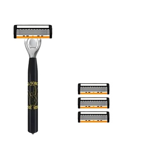 Six Blade Manual Razor With Handle And Holder Stainless Steel For Face Shaving Male Use - Product Image 5