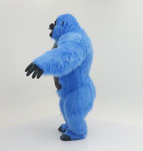 Costume de mascotte gonflable personnalisé de personnage d'anime, <span class=keywords><strong>gorille</strong></span> bleu, cosplay en fourrure pour fête d'Halloween, costume mignon de dessin animé King Kong - Product Image 6