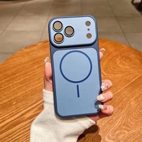 Funda Magnética Esmerilada de Lujo para Teléfono Móvil con Caja de Empaque para iPhone 17 18 Pro Max, Protección de Lente, Cubierta para Teléfono Celular