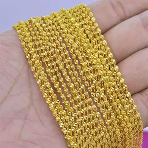 Wholesale Women's Lightweight Real Gold Necklace Chain Yellow Gold 9K 14K 18K Permanent Jewelry