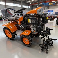 Remorque agricole portable pour micro-charrue 4x4 assise, transport de récoltes, petit tracteur agricole avec moteur 15 CV et boîte de vitesses