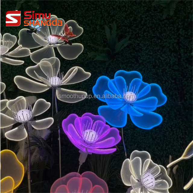 Wedding Aisle Decorations Electric Opening and Closing LED Giant Flower Decoration Lace Flower Lights Walkway for Wedding