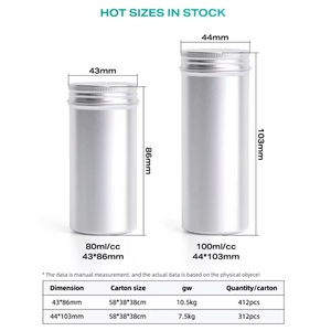 Envase de Aluminio Ecológico para Alimentos, Cilíndrico, para Píldoras y Suplementos, con Capacidad de 100 ml y Tapa de Rosca para Medicamentos - Product Image 2