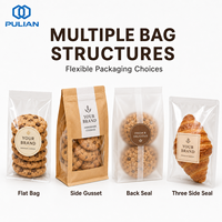 Bolsas de Embalaje para Galletas Impresas Personalizadas, Bolsas Pequeñas Transparentes Esmeriladas con Sellado Térmico para Galletas, Dulces, Productos de Panadería y Bocadillos