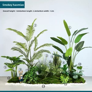 Ensemble de plantes vertes artificielles en plastique pour aménagement paysager intérieur/extérieur, type <span class=keywords><strong>arbre</strong></span>, hauteur 90 cm-300 cm - Product Image 6