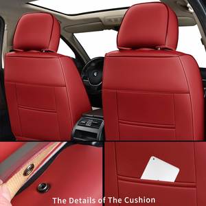 EKR - Juego Completo de Fundas de Asiento de Coche Deportivas de Cuero para 5 Plazas, Compatibles con Airbag, Ajuste Universal para Todas las Estaciones - Product Image 4