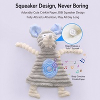 Jouet pour chien en peluche froissée, couineur, doux, en forme de lapin ou de souris, avec papier froissé, jouet à mâcher pour chiot, vente en gros, stock disponible, personnalisation OEM