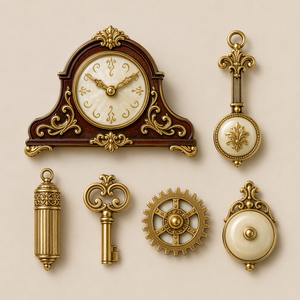 Broche en émail personnalisée, style horloge de cheminée victorienne vintage, rétro steampunk, en métal, bijou, souvenir, cadeau, vente en gros, OEM, ODM - Product Image 6