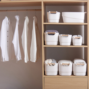 <span class=keywords><strong>Bagno</strong></span> di stoccaggio di plastica cestino con maniglia PP cestino di immagazzinaggio - Product Image 5