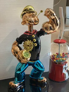 Estatua de Popeye de Tamaño Personalizado (40cm, 80cm, 150cm, 200cm), Escultura de Resina Estilo Arte Popular, Fibra de Vidrio Creativa de Dibujos Animados para Souvenirs - Product Image 4