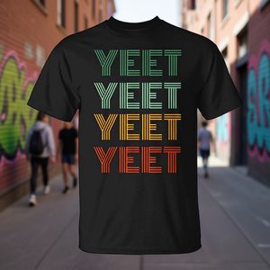 Camiseta Yeet Gen Z Slang negra con cuello redondo y estampado gráfico unisex - Product Image 3