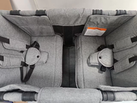 Chariot de plage multifonctionnel robuste à 2 places, pliable, avec cadre en acier inoxydable, poussette de camping, tissu Oxford 600D, tout-terrain