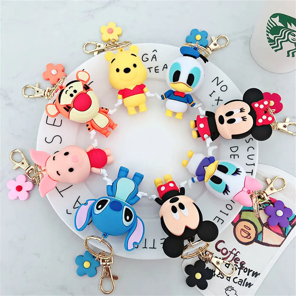 Hot Sale Lovely Bag KeyChains Charms Monster Key Accessories Cute 3D Cartoon Mickey Key Chain