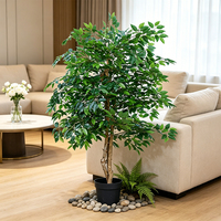 Grand arbre artificiel Ficus de 120 cm, plante d'intérieur écologique en pot, design moderne pour hôtel, centre commercial, salle d'exposition, à poser au sol