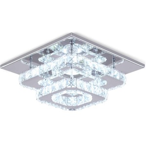 Pha Lê Hiện Đại Trần Ánh Sáng <span class=keywords><strong>Flush</strong></span> Núi Đèn Chùm K9 Pha Lê 8K Thép Không Gỉ LED Mini 2-Trần Vuông Ánh Sáng - Product Image 2