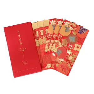 Bronzear envelopes vermelhos, envelopes vermelhos criativos práticos personalização de envelopes festa ano novo