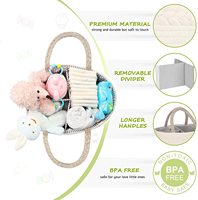 Panier à couches en corde 100% coton, écologique, pour bébé, rangement de couches, portable, taille personnalisable, idéal pour les affaires de bébé