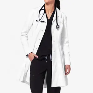 Venta al por mayor bata de laboratorio clínica Dental Doctor enfermera uniformes médico blanco bata de laboratorio