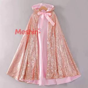 Capes imprimées à paillettes pour enfants MS, cape de princesse à capuche pour filles, costume de fête d'anniversaire pour filles - Product Image 1
