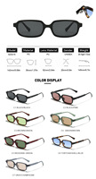 Lunettes de soleil rectangulaires SZH 3215 de haute qualité avec verres colorés tendance UV400 pour hommes et femmes, idéales pour la conduite et les activités de plein air, monture complète