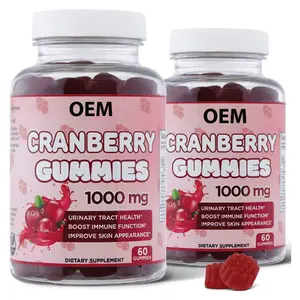 OEM özel etiket 60 gummies doğal kızılcık Gummies erkekler ve kadınlar için