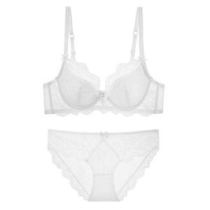 Completo Intimo Donna in Pizzo Trasparente <span class=keywords><strong>Bordeaux</strong></span> con <span class=keywords><strong>Reggiseno</strong></span> Balconette con Ferretto e Dettagli a Balze e Perizoma con Bordo in Pizzo - Product Image 6