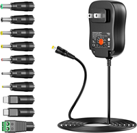 Adaptateur secteur universel 45W 5V 6V 7.5V 9V 12V 13.5V 15V avec embout USB C, alimentation DC pour éclairage LED LCD, routeur, caméra CCTV