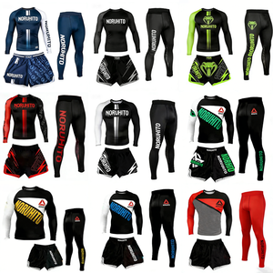 Combinaison de boxe, MMA, sports de <span class=keywords><strong>combat</strong></span>, fitness complet, <span class=keywords><strong>UFC</strong></span>, course à pied, entraînement, pantalon en spandex/polyester à séchage rapide, ensemble trois pièces - Product Image 6