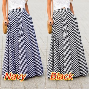 Women Plaid High Waist Midi Skirt <b>Flowy</b> A Line Spring Summer Skirt - Product Image 4