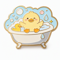 Broche en émail personnalisée en forme de canard mignon avec bulles, style antique et moderne pour les amateurs de bain
