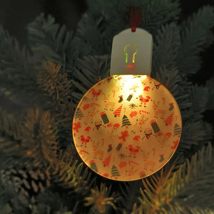 Ornements <span class=keywords><strong>de</strong></span> Noël en acrylique à sublimation <span class=keywords><strong>avec</strong></span> lumière LED, personnalisables <span class=keywords><strong>avec</strong></span> <span class=keywords><strong>photo</strong></span> et nom, décorations <span class=keywords><strong>de</strong></span> Noël, cadeau familial - Product Image 2