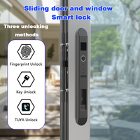 Cerradura de Puerta de Aluminio con Huella Dactilar sin Llave, Control Remoto por Aplicación Tuya, para Puerta Corredera, Oficina, Patio, Balcón