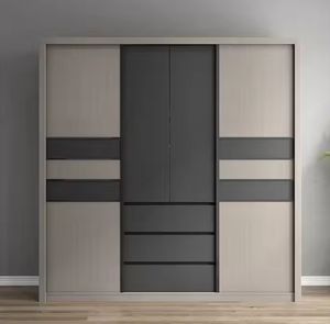 Armario de Dormitorio Minimalista de Fábrica en Guangdong, Armario de Esquina con 2 Puertas, Armario de Tela con Cajón - Product Image 3